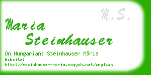 maria steinhauser business card